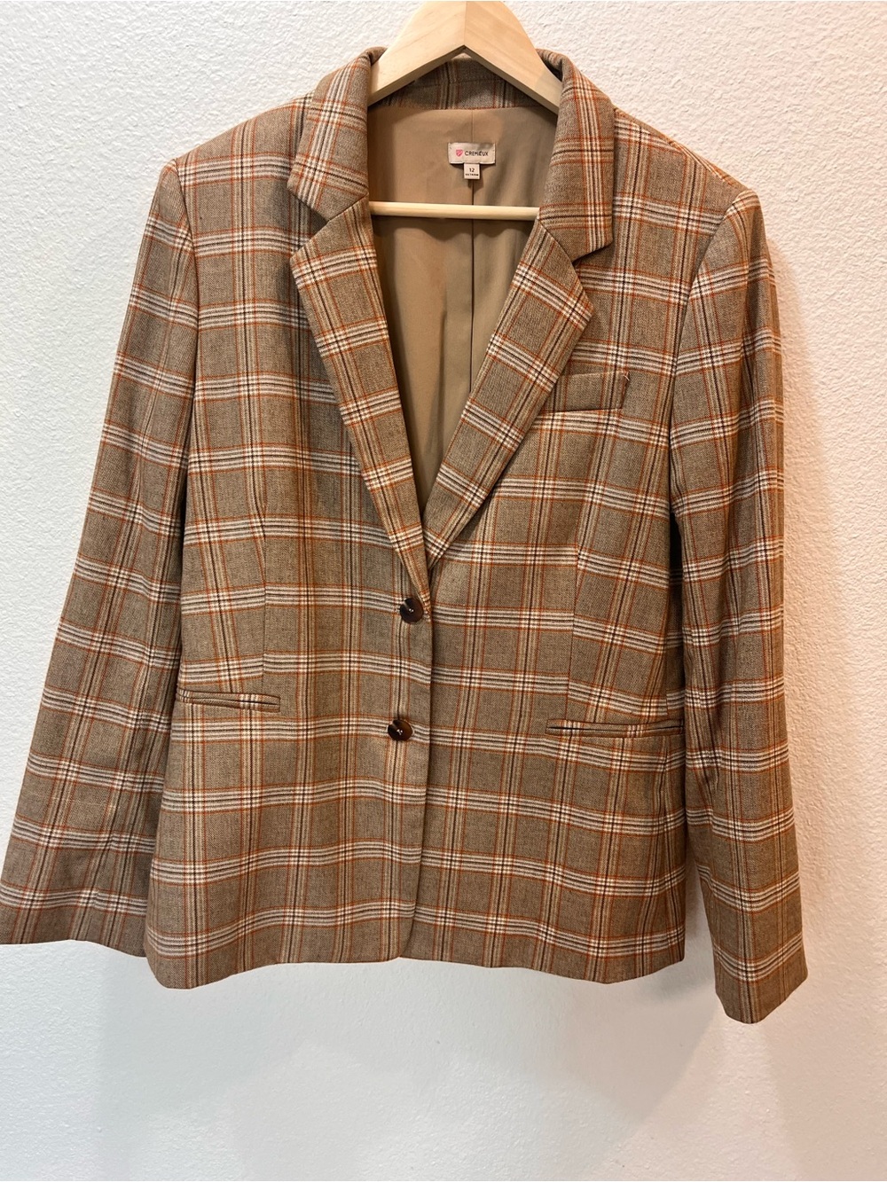 Daniel Cremieux Plaid Blazer Jacket - Tan, Brown & Cream